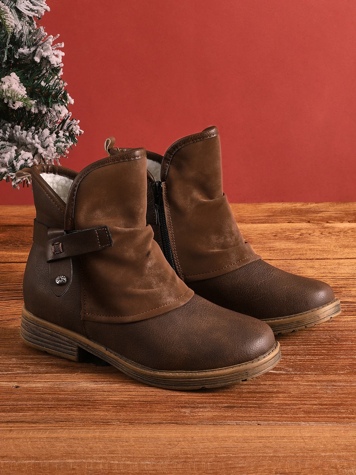 Bottes en cuir élégantes et confortables au style vintage pour femmes