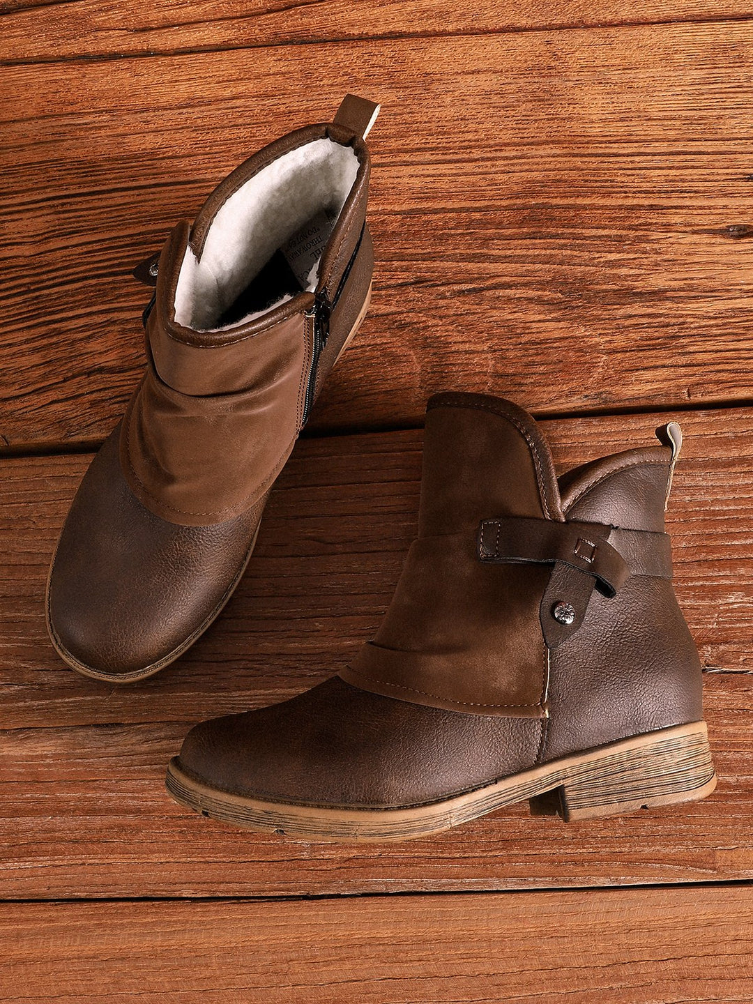 Bottes en cuir élégantes et confortables au style vintage pour femmes