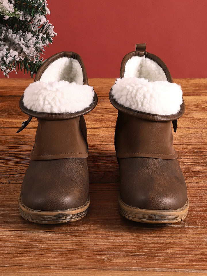 Bottes en cuir élégantes et confortables au style vintage pour femmes