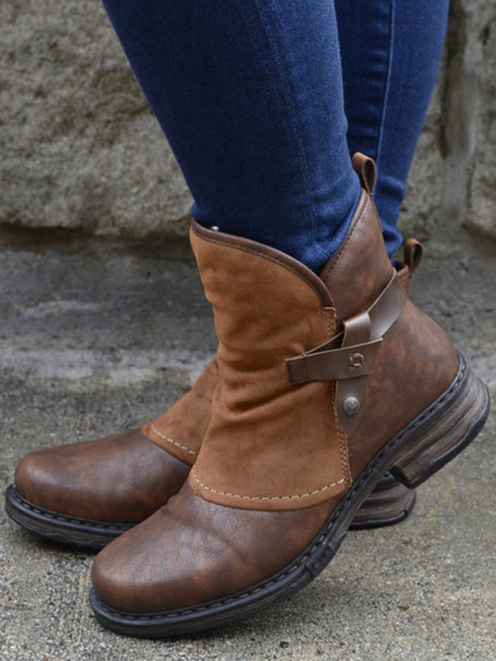 Bottes en cuir élégantes et confortables au style vintage pour femmes