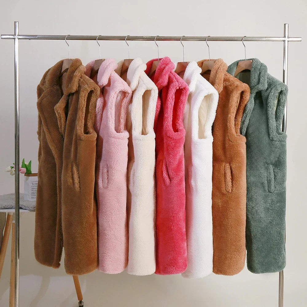 Manteau Teddy d'Hiver pour Femmes | Sans Manches