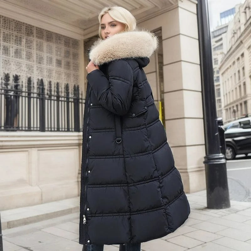 Manteau d'hiver exquis, luxueux et matelassé pour femmes