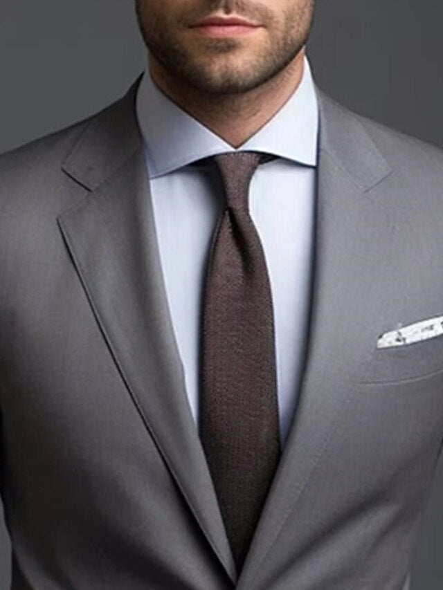 Costume de mariage élégant gris pour hommes | Deux pièces