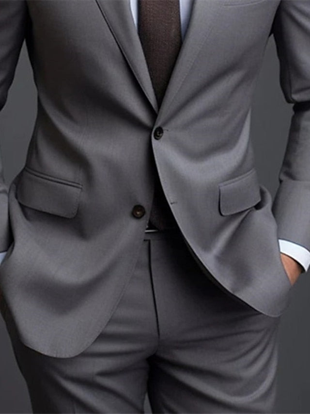 Costume de mariage élégant gris pour hommes | Deux pièces