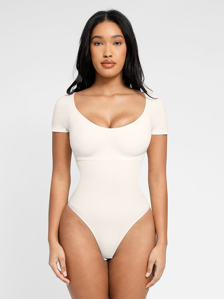 Body à manches courtes avec effet sculptant
