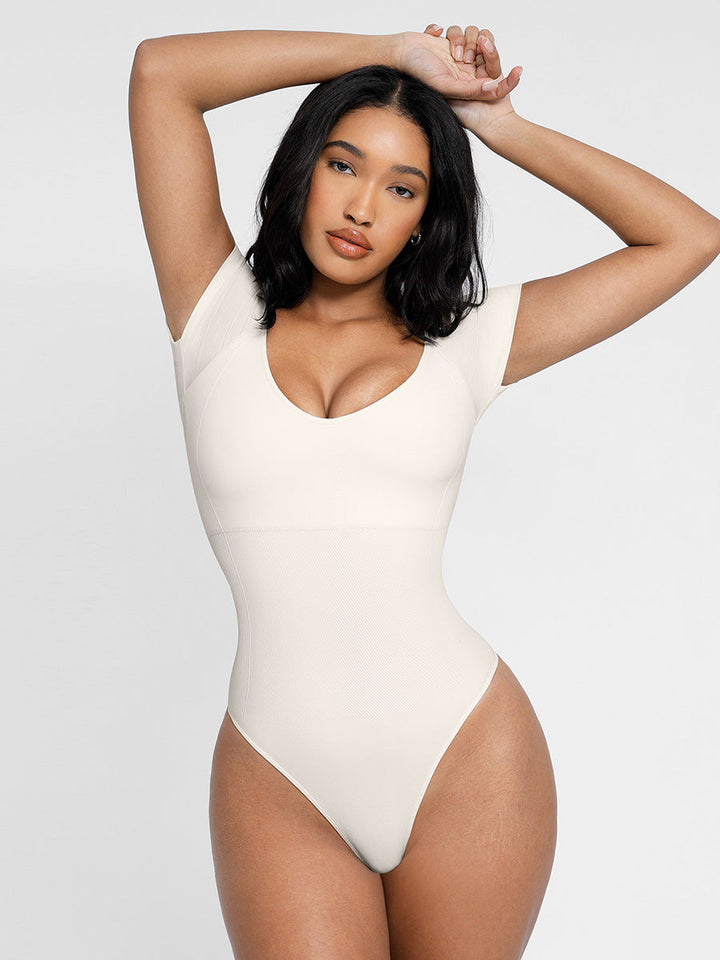 Body à manches courtes avec effet sculptant