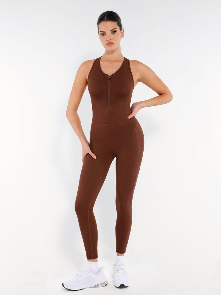 Body sculptant sans couture avec fermeture éclair