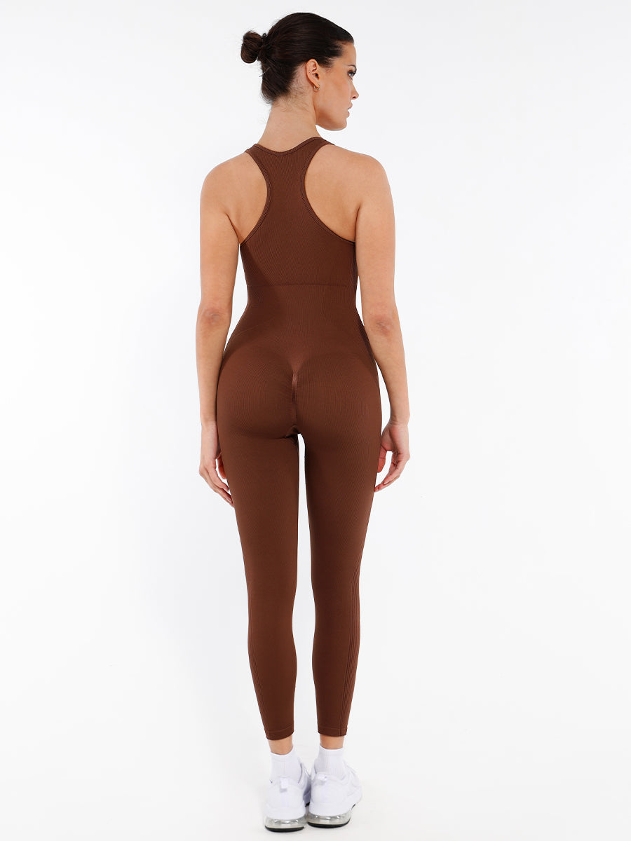 Body sculptant sans couture avec fermeture éclair