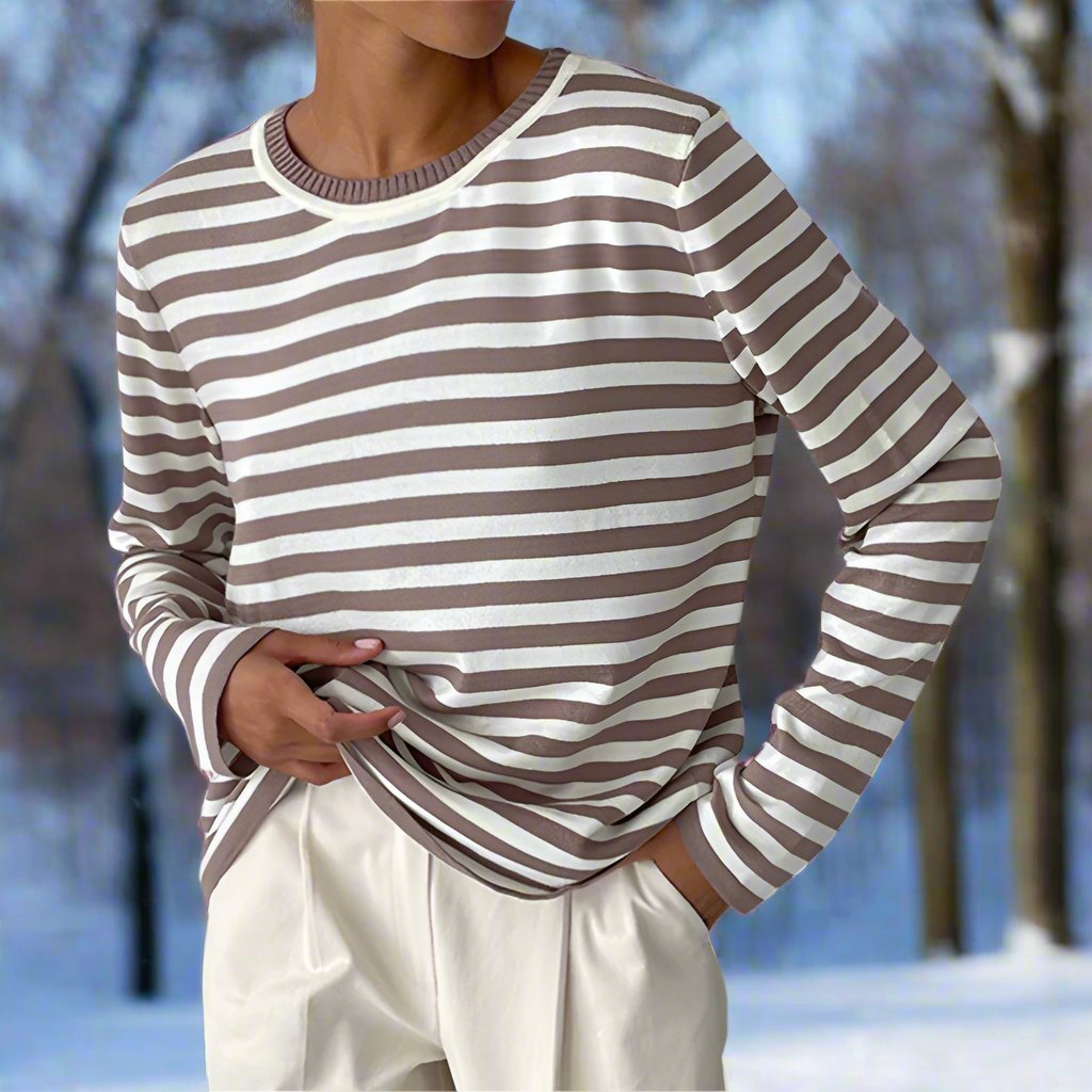 T-shirt rayé élégant, doux et léger pour femmes