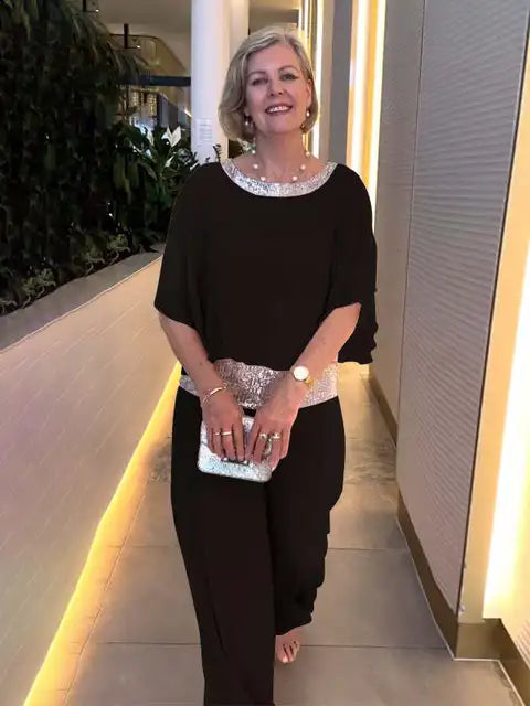 Milina | Ensemble de soirée élégant en paillettes pour femmes