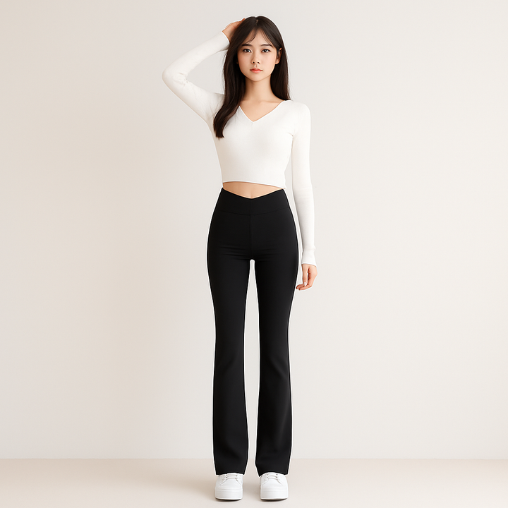Marielle | Pantalon évasé taille haute