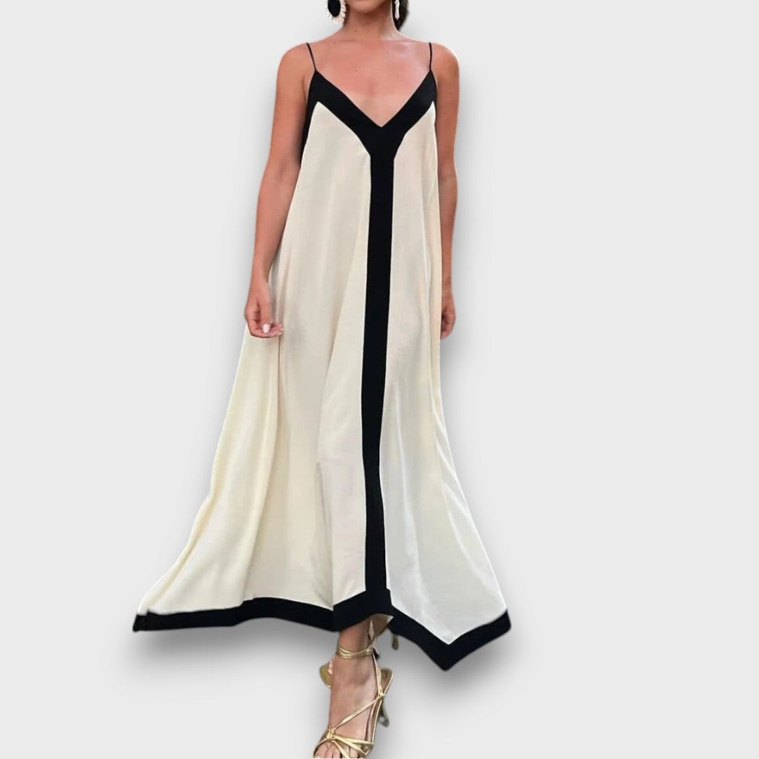 Cirema – Robe maxi avec bord contrasté