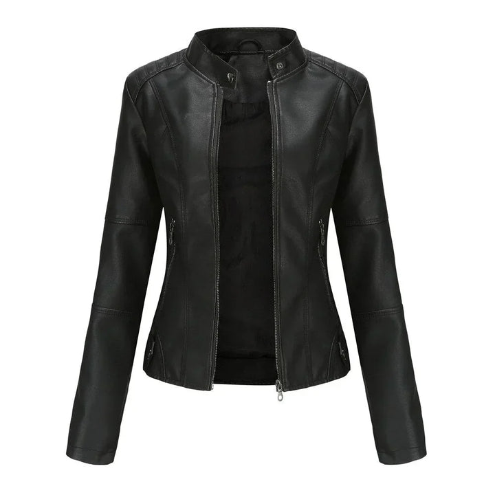 Meli - veste en cuir pour femmes avec col Mao
