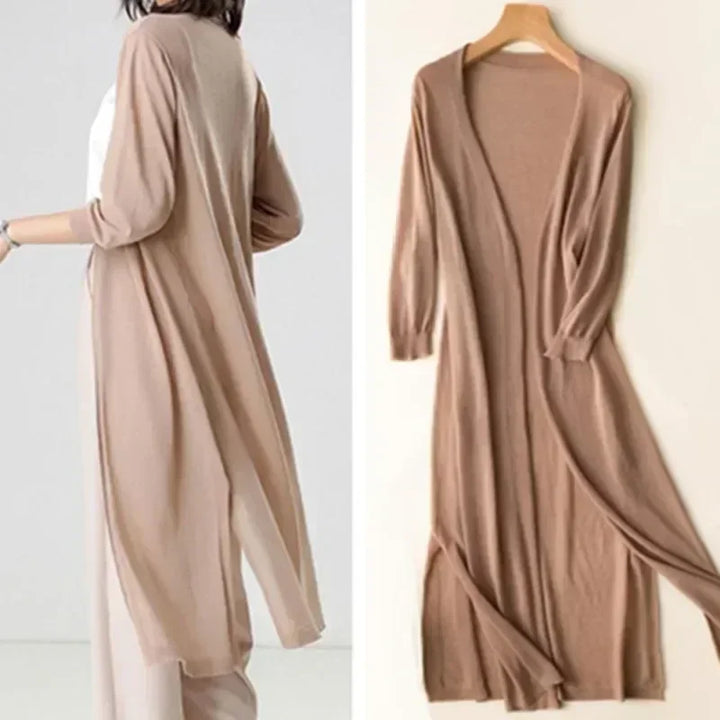Gilet long léger pour femmes | Devant ouvert
