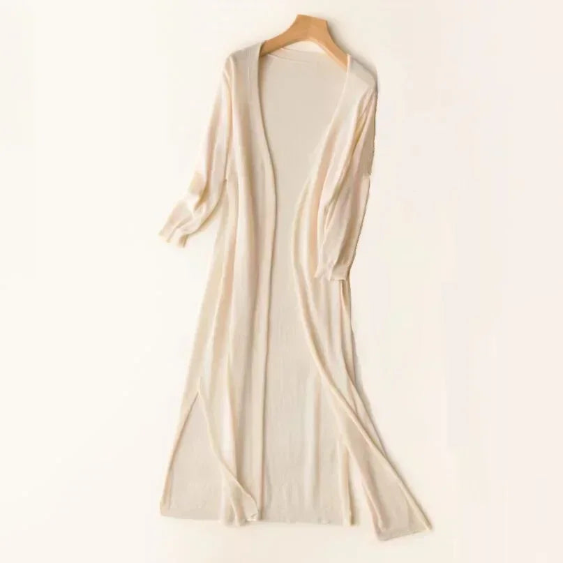 Gilet long léger pour femmes | Devant ouvert