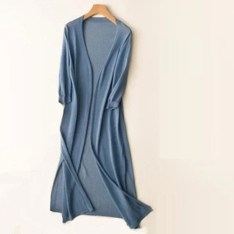 Gilet long léger pour femmes | Devant ouvert