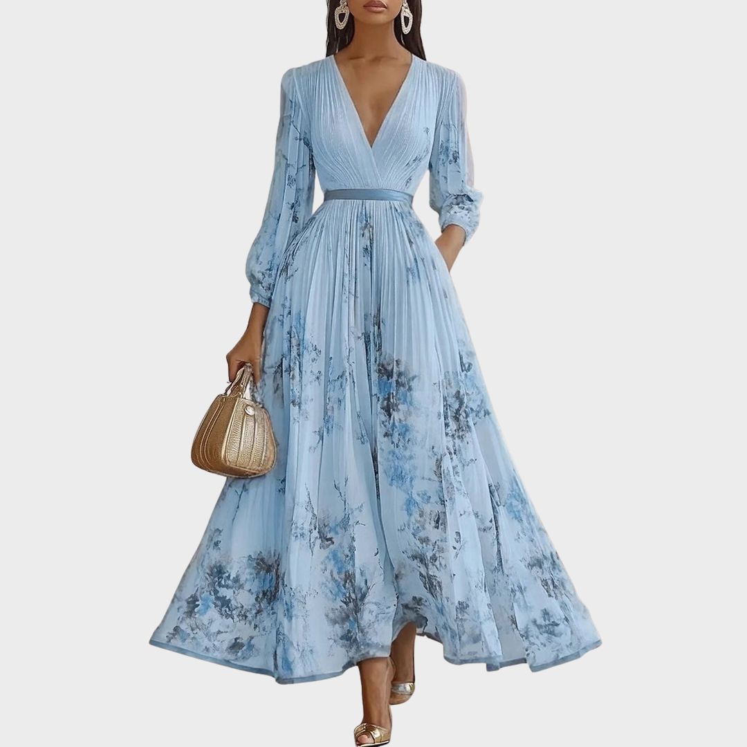 Mia | Robe maxi élégante plissée pour femmes