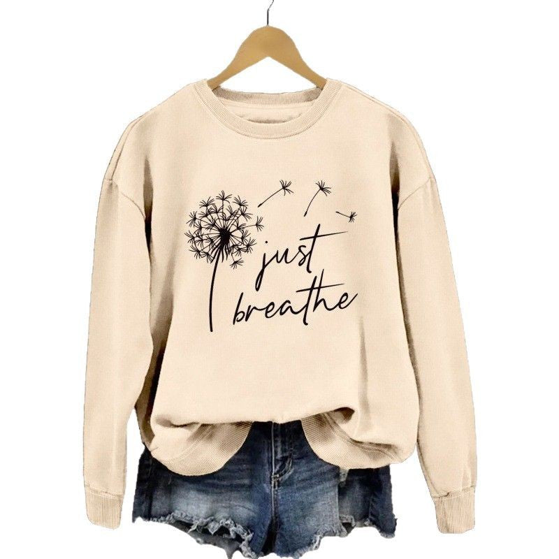 Sweat-shirt pour femmes avec un motif de pissenlit inspirant