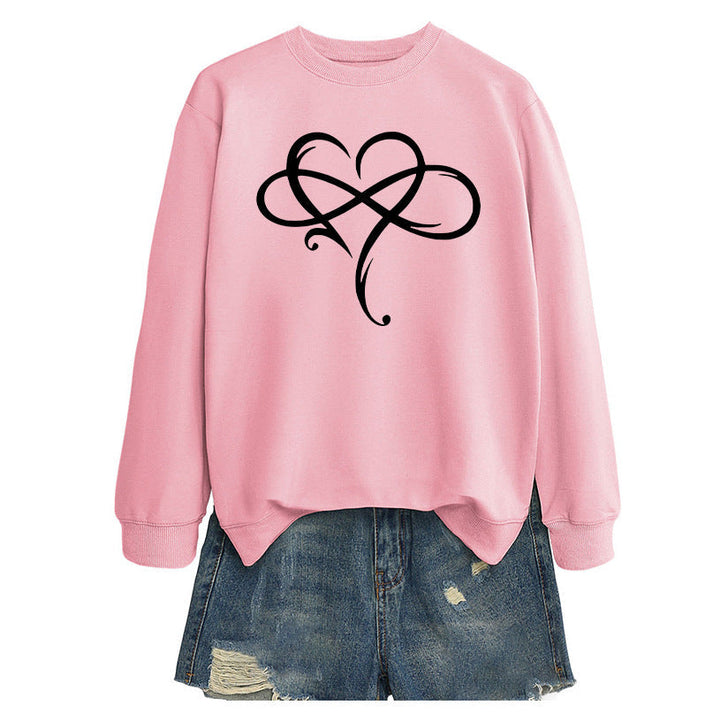 Sweatshirt pour femmes avec un design de cœur créatif et une coupe décontractée