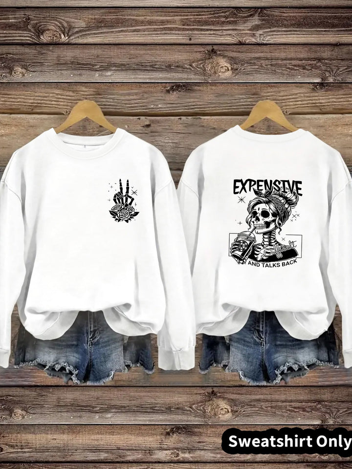Sweat-shirt pour femmes avec motif créatif et coupe décontractée