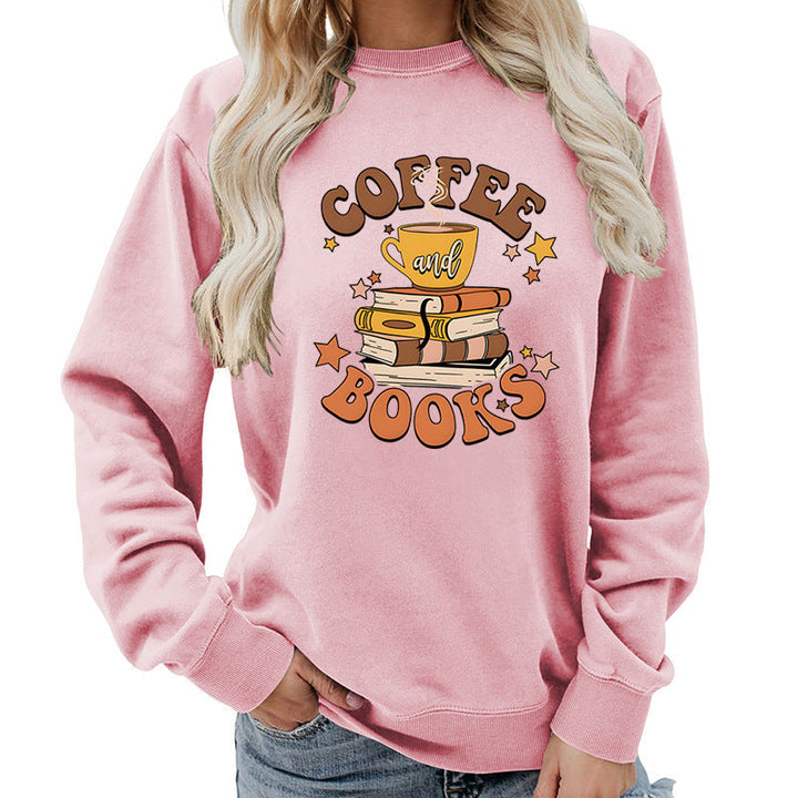 Sweatshirt pour femmes avec design créatif de livre de café