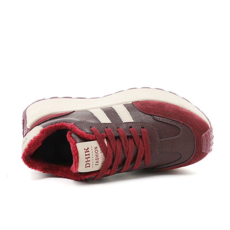 Baskets montantes confortables et chaudes pour femmes avec doublure en polaire