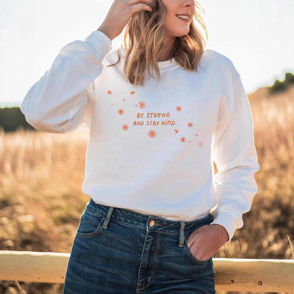 Sweatshirt pour femmes avec message inspirant et design floral