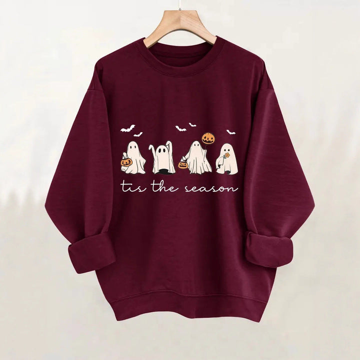Sweatshirt pour femmes avec motif d'Halloween joyeux et coupe décontractée
