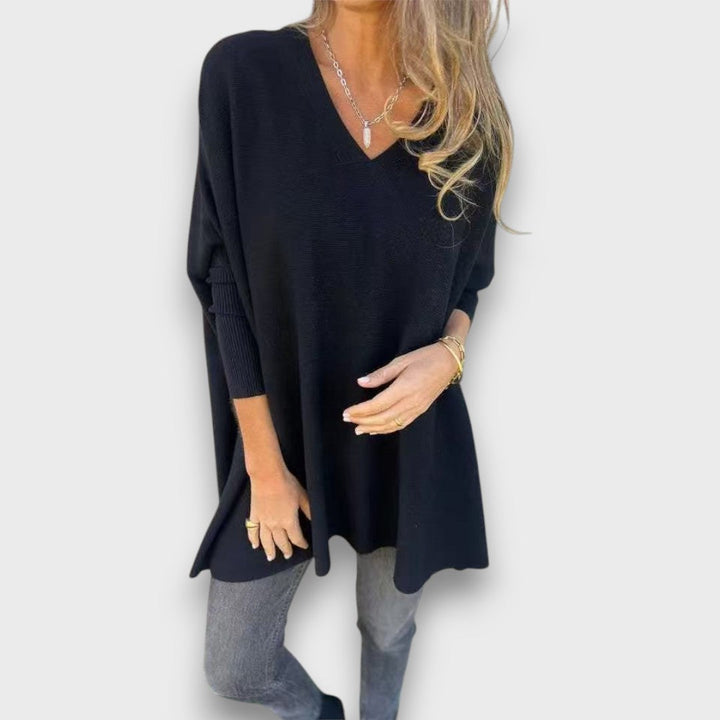 Leona – Tunika en tricot décontractée avec décolleté en V