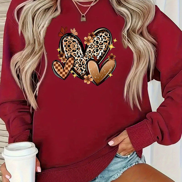Sweatshirt pour femmes avec des motifs de cœur attrayants