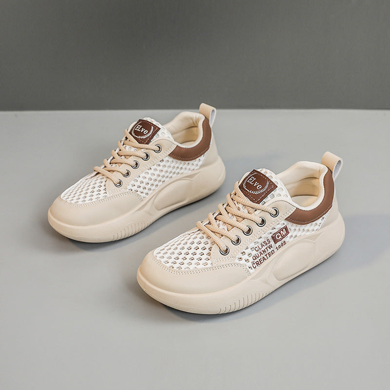 Baskets respirantes pour femmes avec design en maille à la mode et semelle amortissante