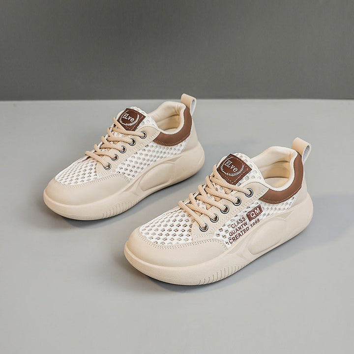 Baskets respirantes pour femmes avec design en maille à la mode et semelle amortissante