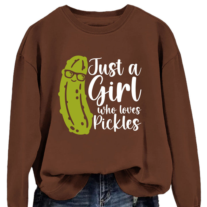 Sweatshirt pour femmes avec un motif de concombre humoristique et une coupe décontractée