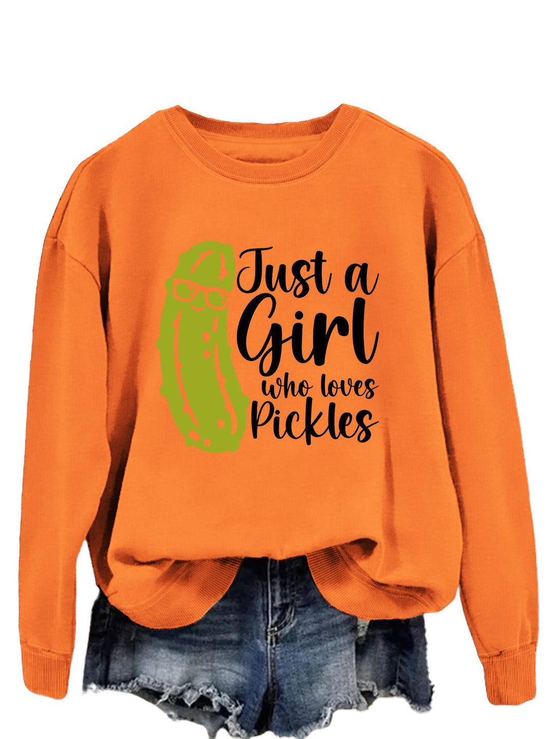 Sweatshirt pour femmes avec un motif de concombre humoristique et une coupe décontractée