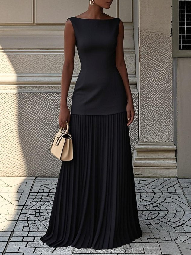Serena - Robe maxi plissée
