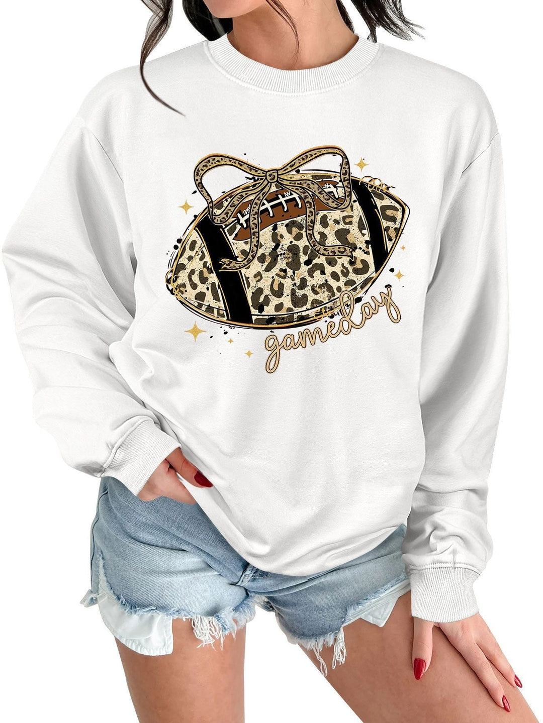 Sweat-shirt femme avec motif sportif captivant et coupe décontractée
