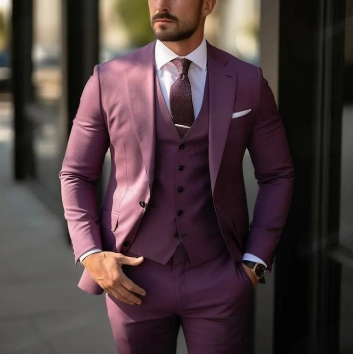 Costume élégant trois pièces pour homme invité de mariage | Violet