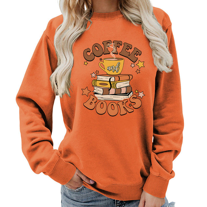 Sweatshirt pour femmes avec design créatif de livre de café