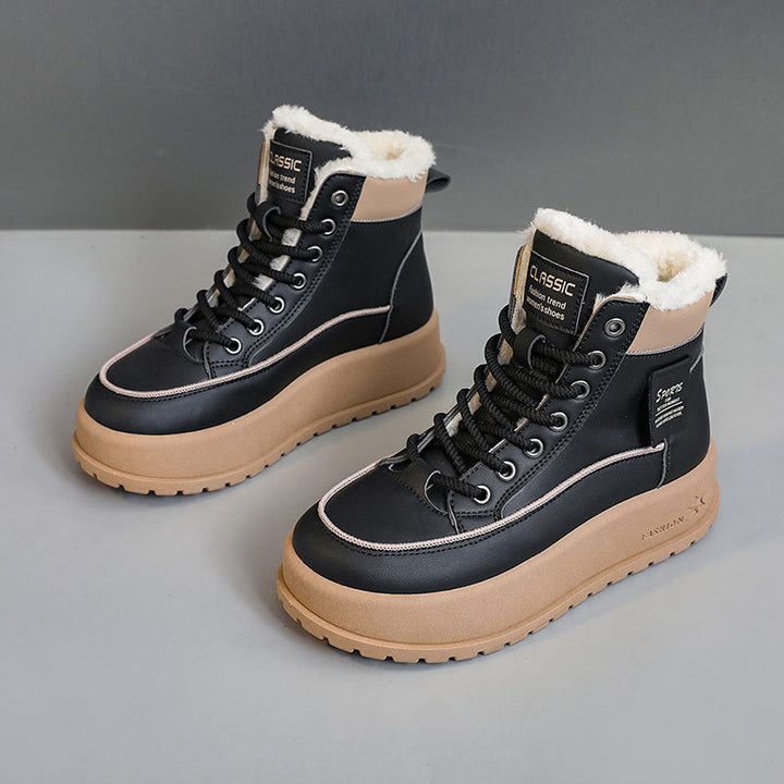 Bottes montantes d'hiver pour femmes avec doublure chaude et semelle antidérapante
