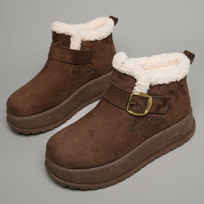 Bottes d'hiver pour femmes avec doublure intérieure en polaire de haute qualité et boucle à la mode