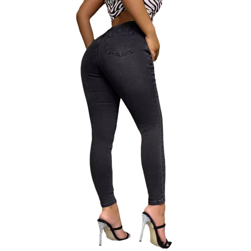 Jeans Skinny Taille Haute Femme