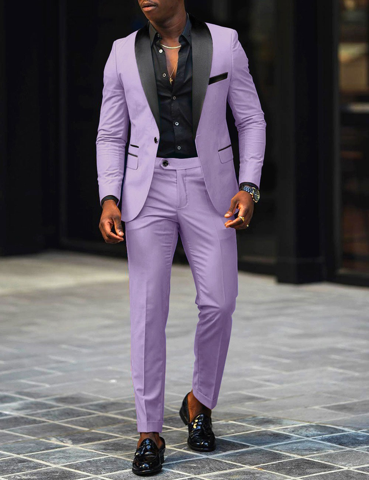 Costume de mariage moderne slim fit pour hommes | Violet