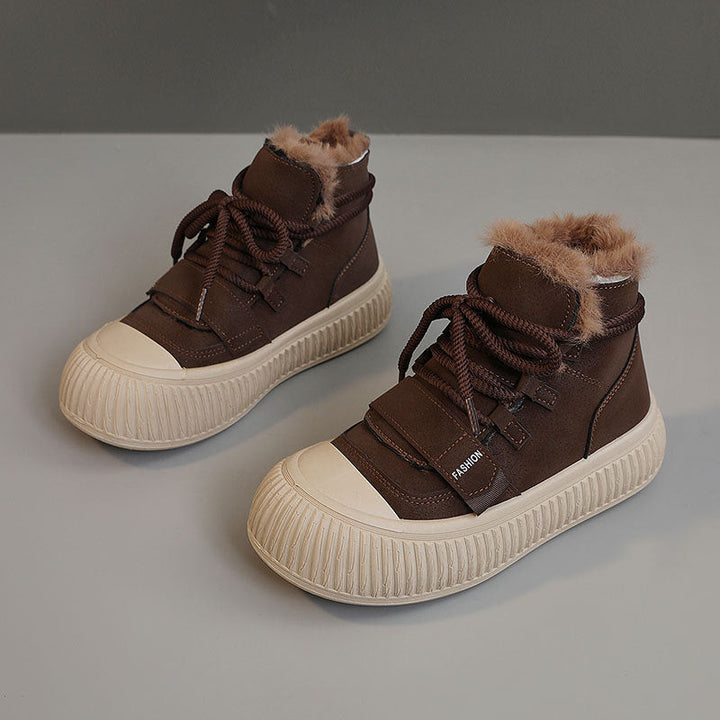 Baskets d'hiver pour femmes avec doublure en polaire douce et semelle antidérapante