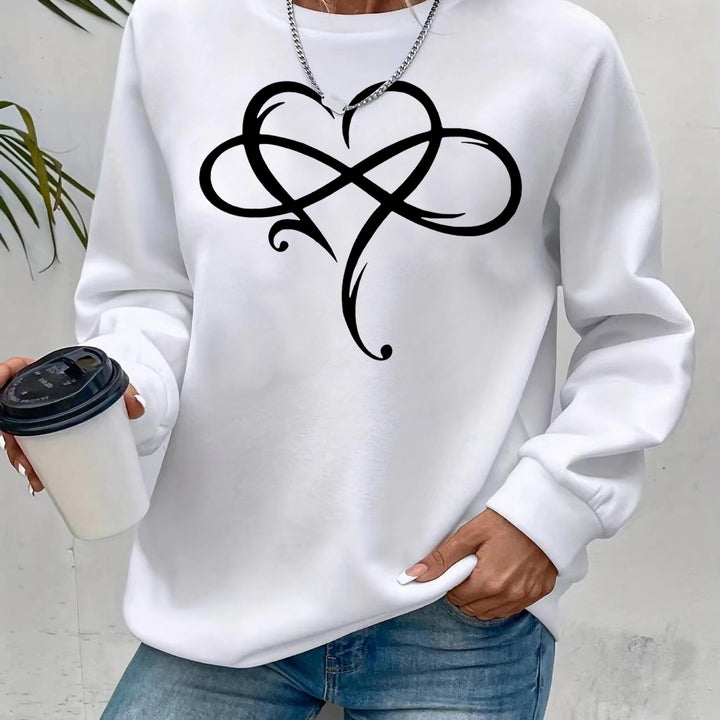 Sweatshirt pour femmes avec un design de cœur créatif et une coupe décontractée