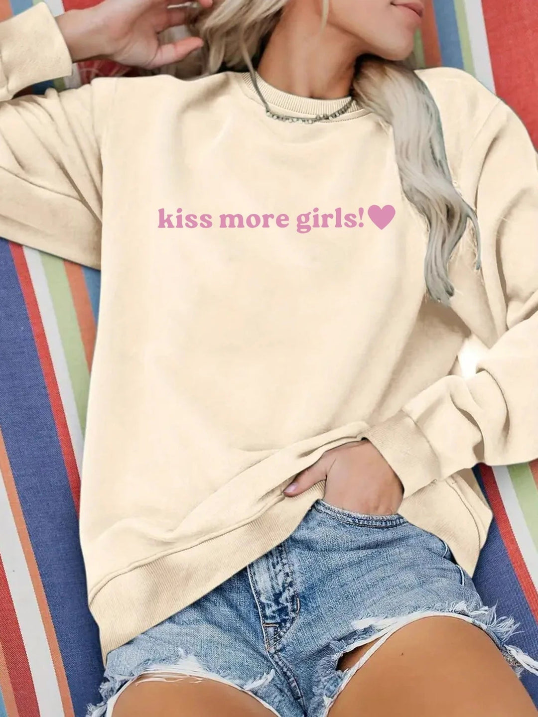Sweat-shirt pour femmes avec inscription inspirante et coupe décontractée