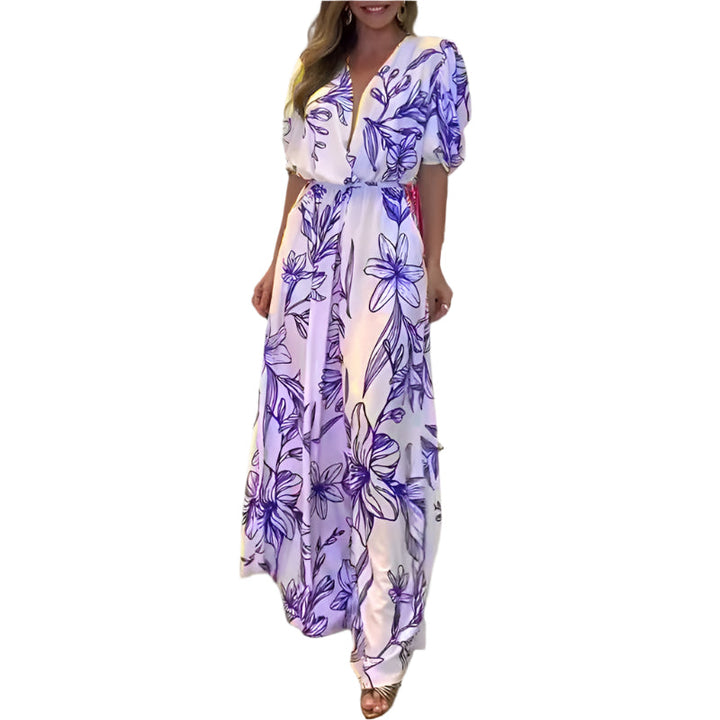 Kate - Combinaison à fleurs avec jambes larges