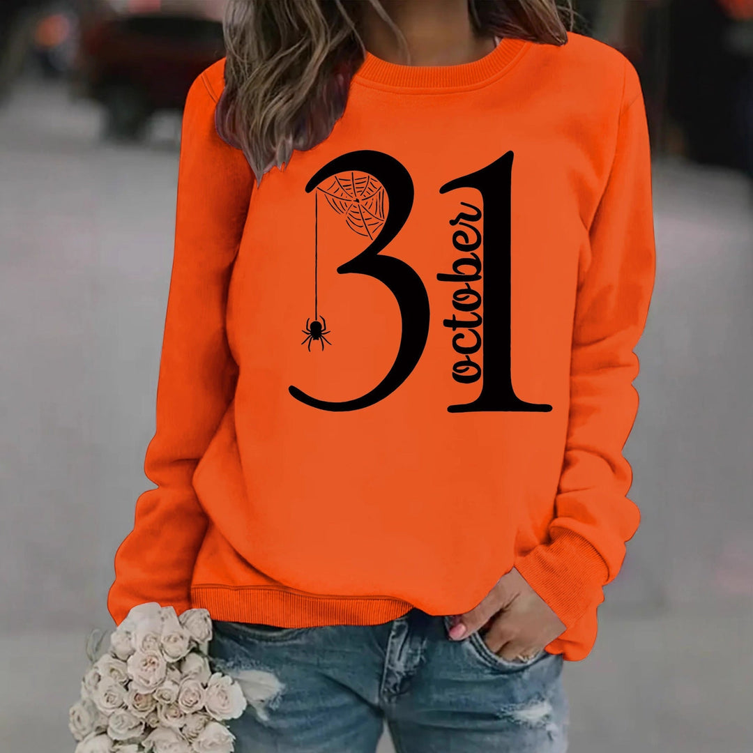 Sweatshirt pour femmes avec motif Halloween créatif et coupe confortable
