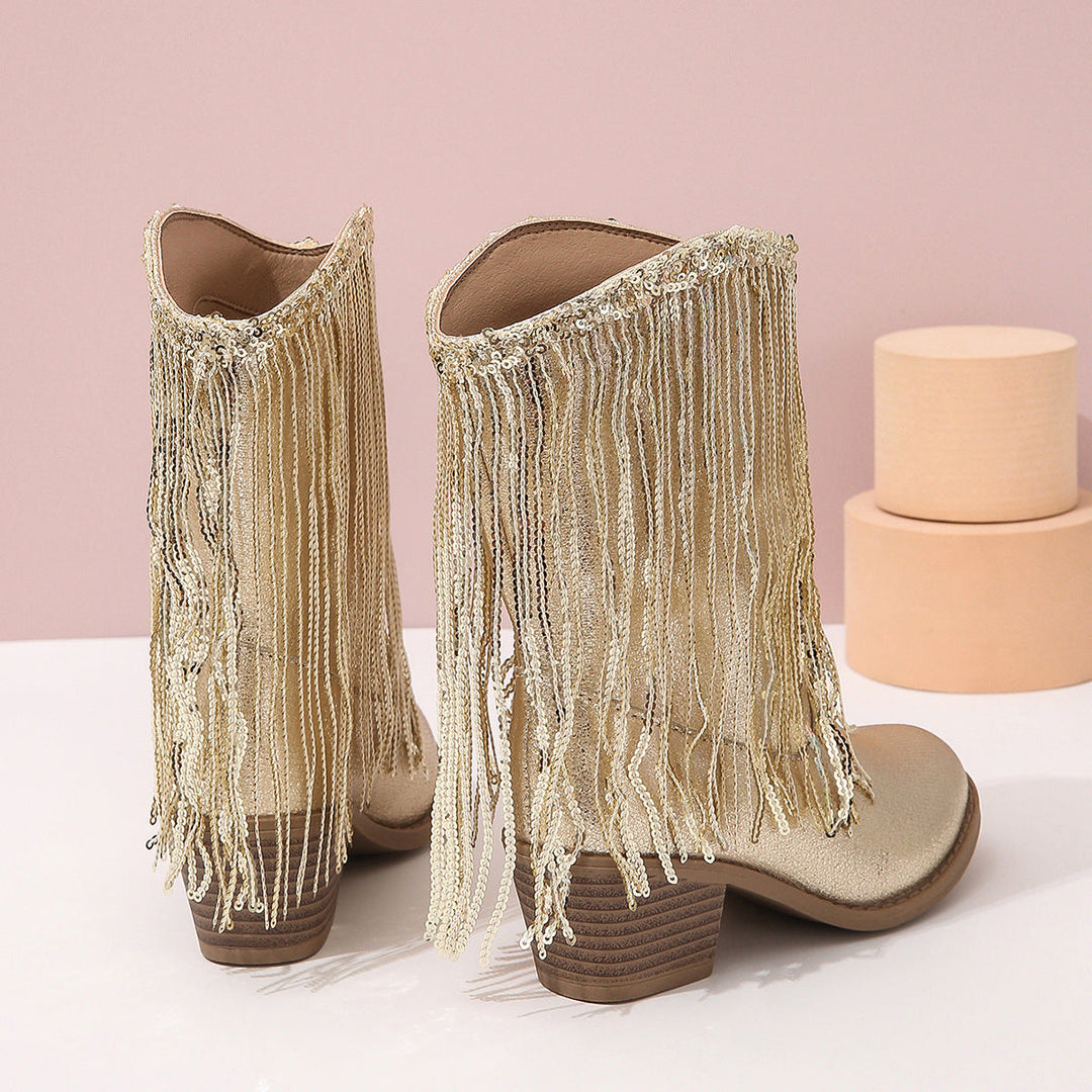 Bottes Cowboy Mi-Mollet Pour Femmes | Talon