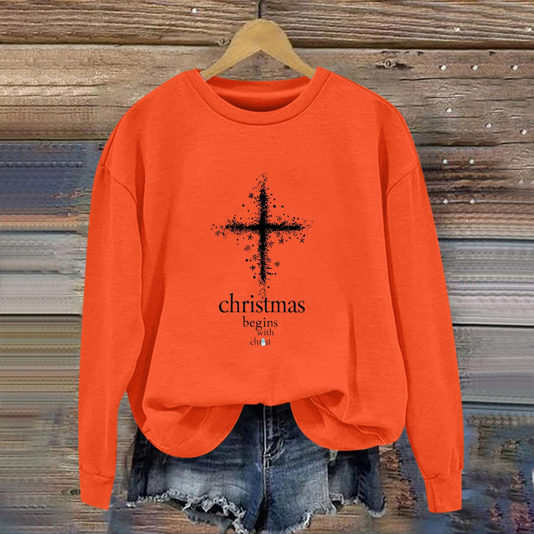 Sweatshirt pour femmes avec motif chrétien et intérieur doux