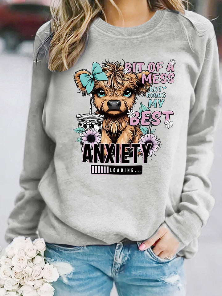 Sweatshirt pour femmes avec un design de chien créatif et une inscription inspirante